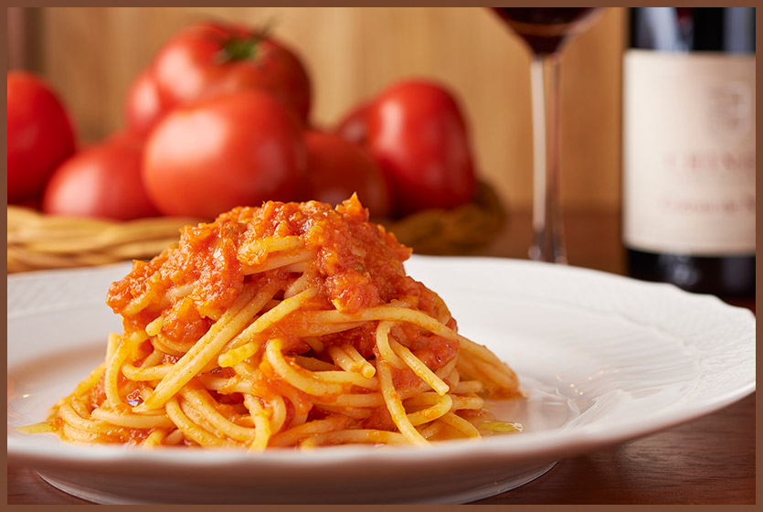 トマトのソーススパゲッティーニ